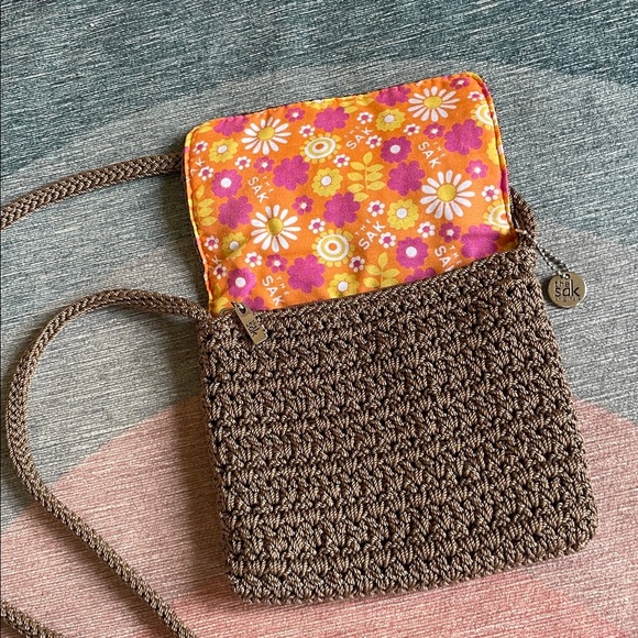 The Sak Elegant Brown Crochet Crossbody Bag - Picture 4 of 9